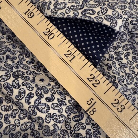 Nick Graham Everywhere Men's Button Shirt Contrast Navy Flip Cuff Stretch Medium - Picture 10 of 11